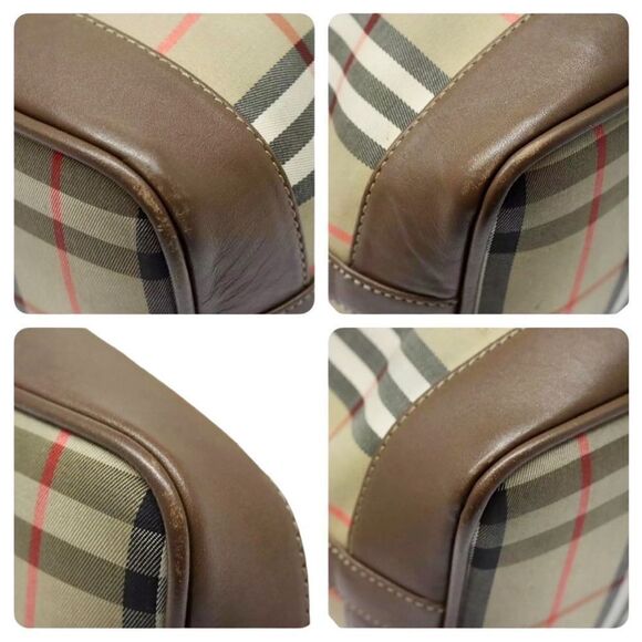 BURBERRYS Nova Check Canvas Leather Bucket Shoulder Bag 💼 - Picture 12 of 15